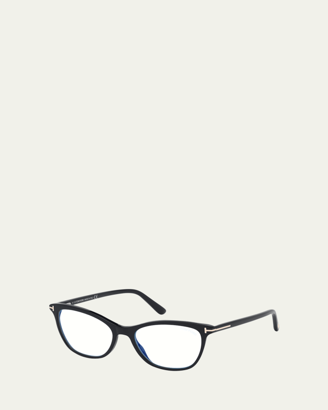 Blue Block Cat-Eye Acetate Optical Frames